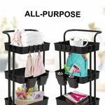 3/2 Tier Trolley Cart Storage Utility Rack Organizer Swivel Kitchen