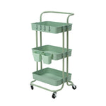 3/2 Tier Trolley Cart Storage Utility Rack Organizer Swivel Kitchen