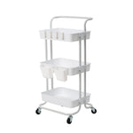 3/2 Tier Trolley Cart Storage Utility Rack Organizer Swivel Kitchen