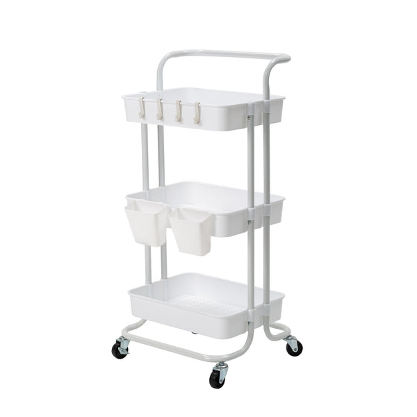  3/2 Tier Trolley Cart Storage Utility Rack Organizer Swivel Kitchen