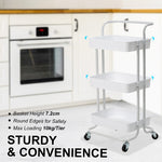 3/2 Tier Trolley Cart Storage Utility Rack Organizer Swivel Kitchen