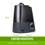 Air Humidifier Ultrasonic Cool Diffuser 6L Black