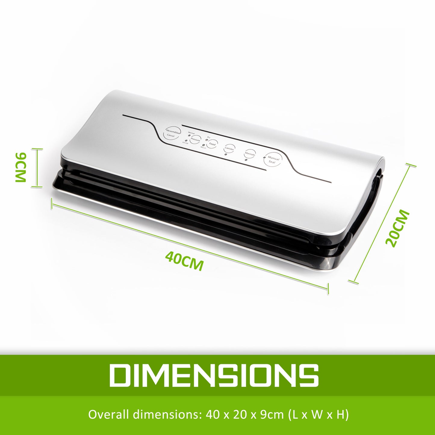 125W Silver Kitchen Vacuum Food Sealer Sous Vide Machine