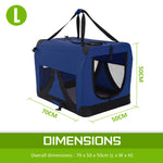 Blue Portable Soft Dog Cage Crate Carrier L