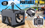 Portable Soft Dog Cage Crate Carrier L Grey