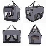 Portable Soft Dog Cage Crate Carrier L Grey