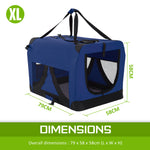 Blue Portable Soft Dog Cage Crate Carrier Xl