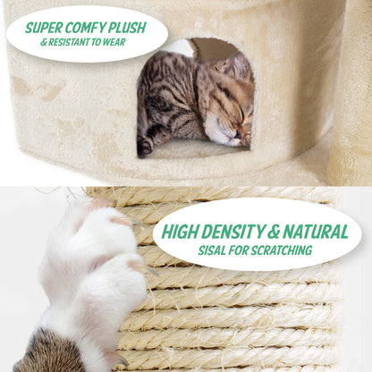 Cat Tree Multi Level Scratcher Danie 170Cm Beige