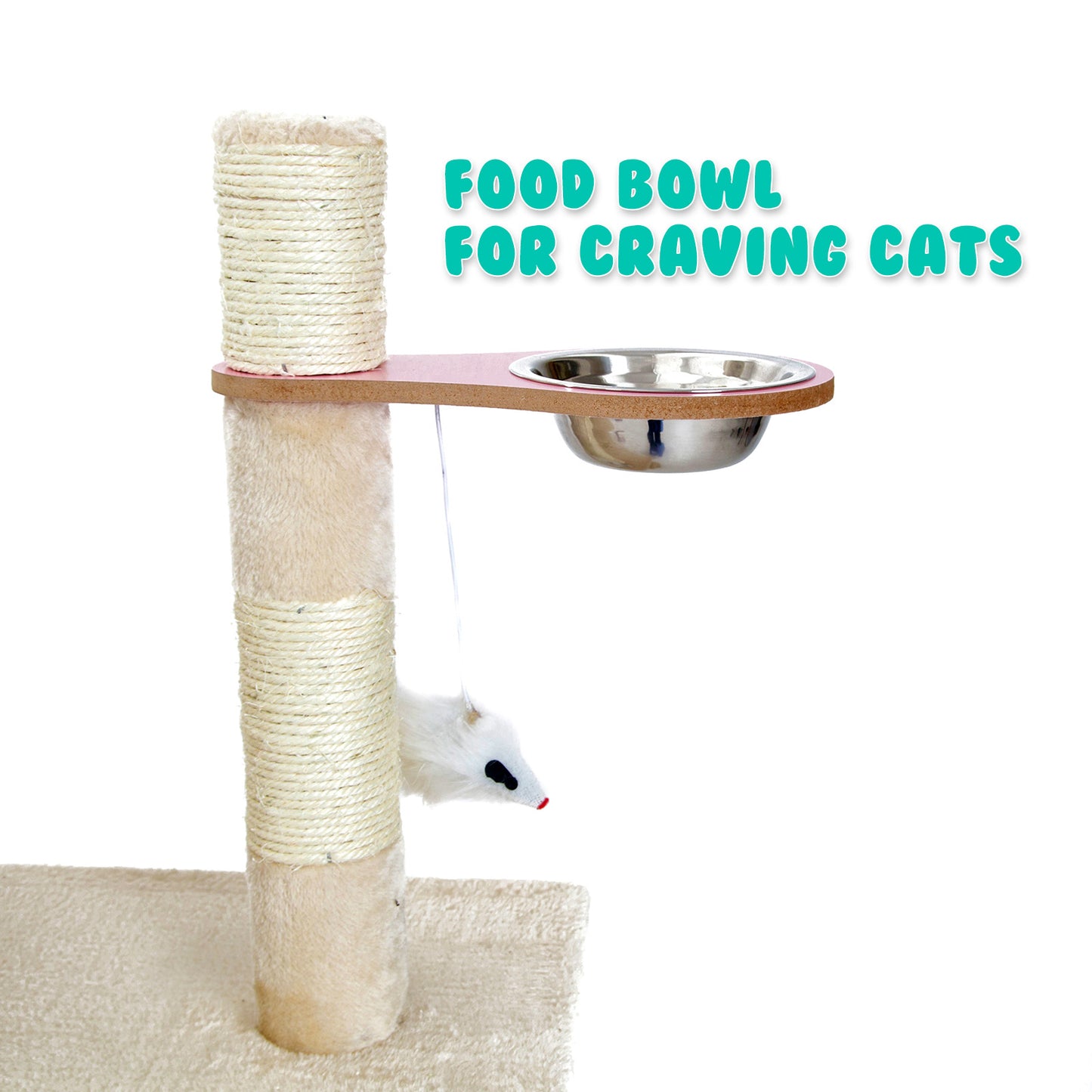Cat Tree Multi Level Scratcher Danie 170Cm Beige