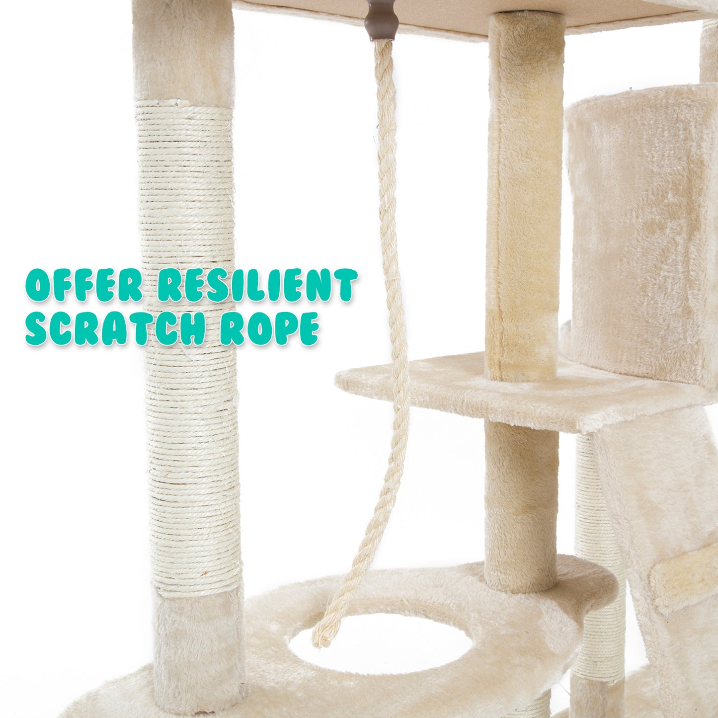 Cat Tree Multi Level Scratcher Danie 170Cm Beige