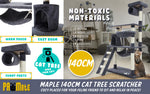 Cat Tree Multi Level Scratcher Maple 140Cm Grey