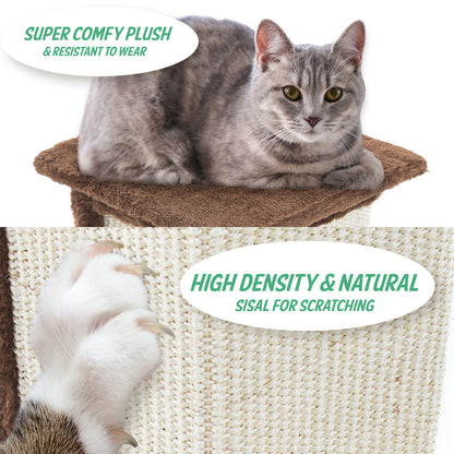 Cat Tree Pole Scratcher Noppo 92Cm Brown
