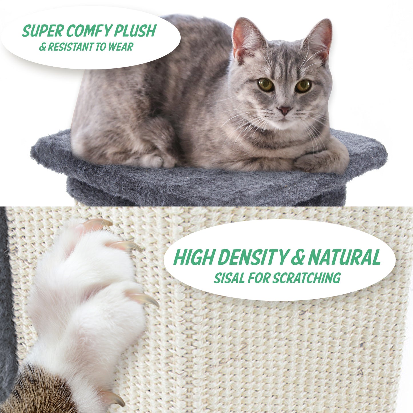 Cat Tree Pole Scratcher Noppo 92Cm Grey