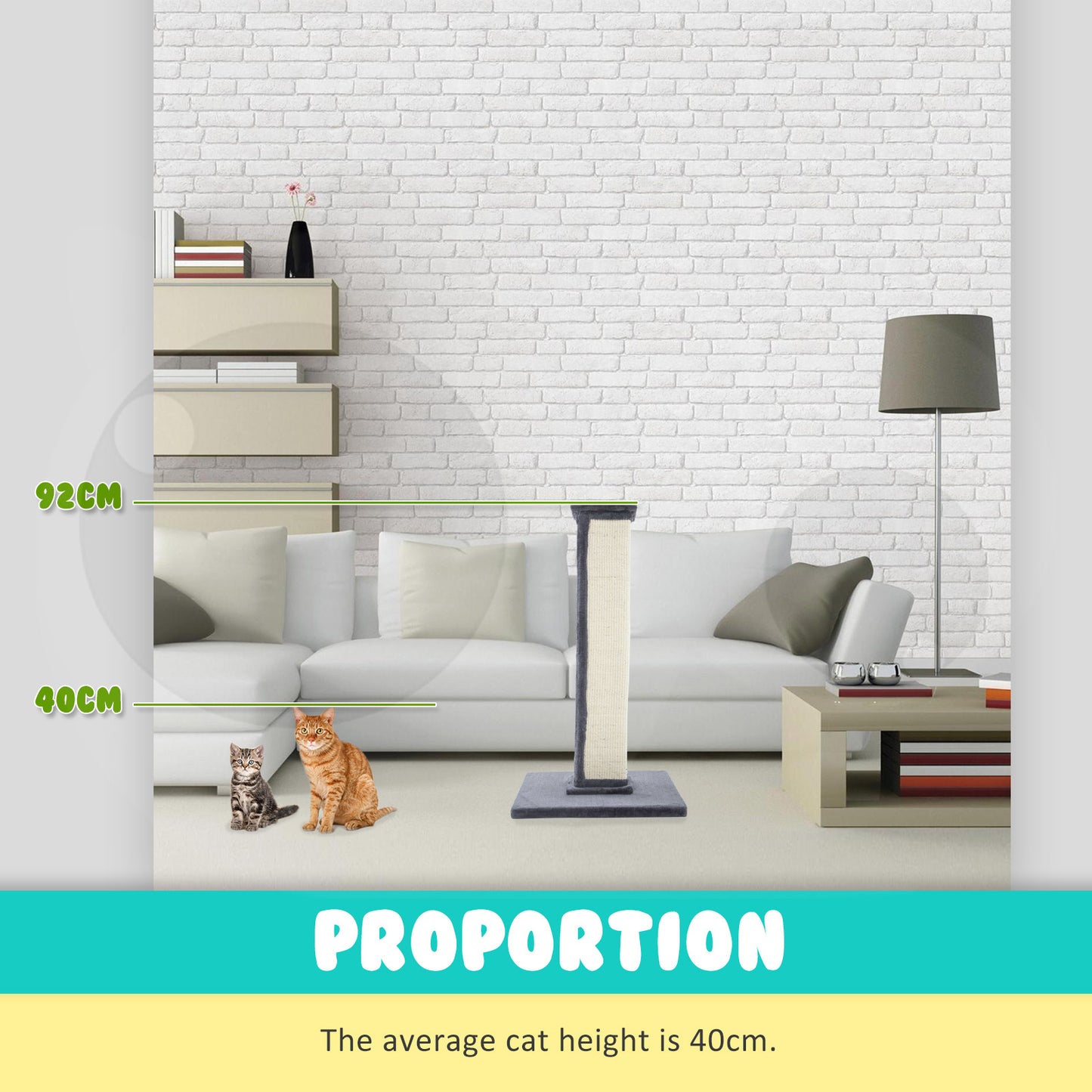 Cat Tree Pole Scratcher Noppo 92Cm Grey