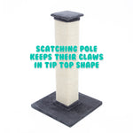 Cat Tree Pole Scratcher Noppo 92Cm Grey