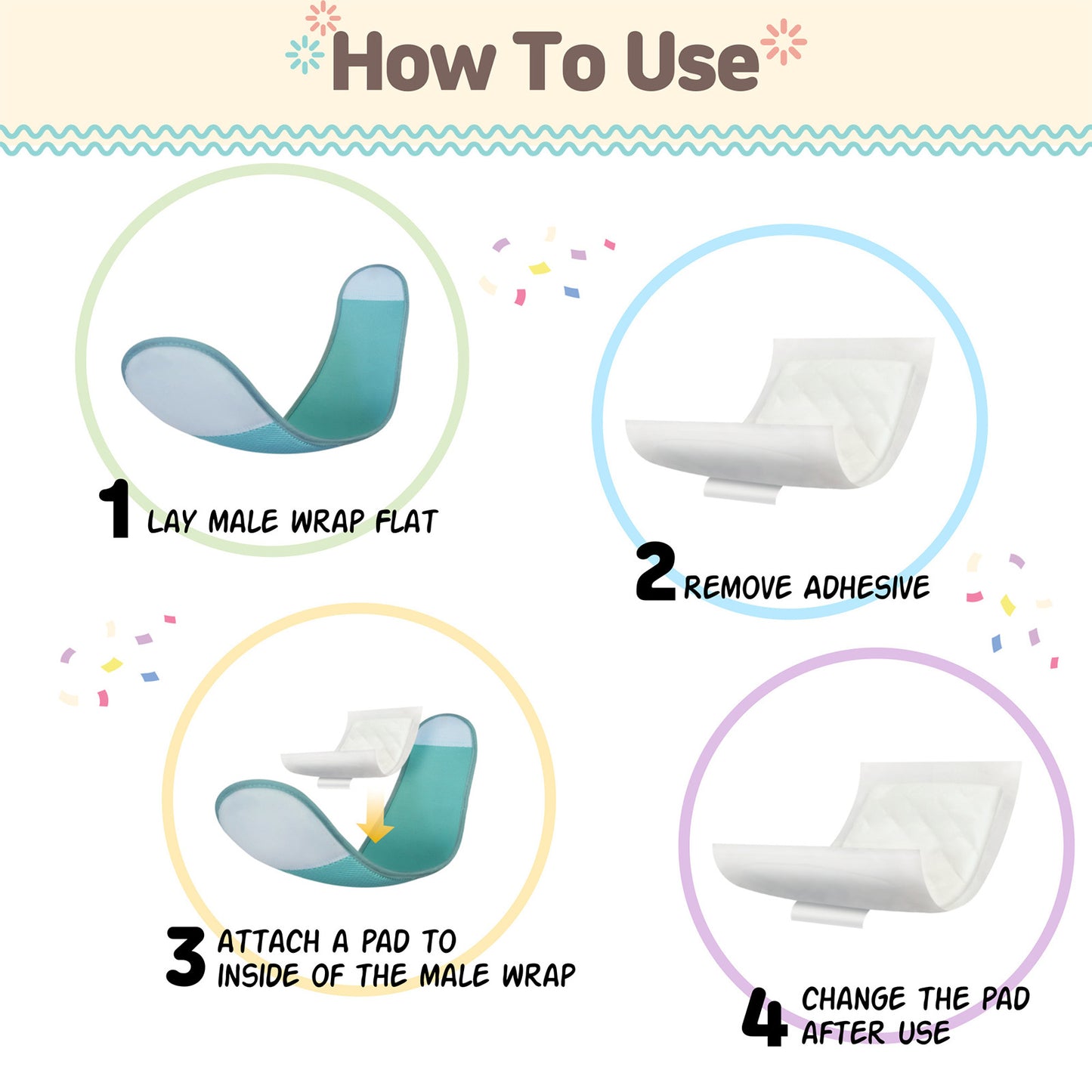 Male Dog Wrap S + 10x Diaper Booster Pads