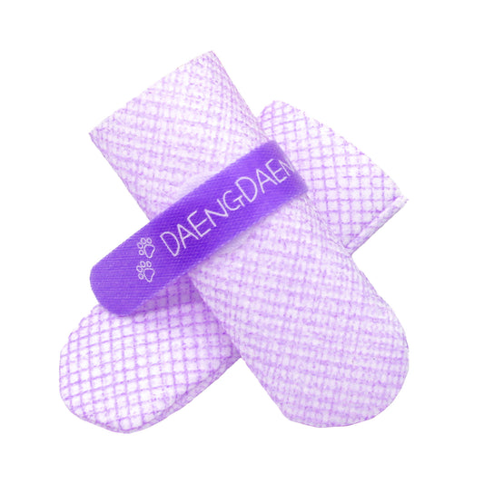 28x Waterproof Dog Shoes - Disposable Anti-Slip Pet Socks, Small, Violet