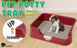 Wine Dog Pet Potty Tray Training Toilet Raised Walls T1