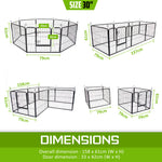 Pet Playpen Heavy Duty 31In 8 Panel Foldable Dog Cage + Cover