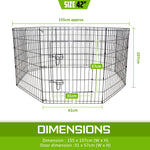Pet Playpen 8 Panel 42In Foldable Dog Exercise Enclosure Fence Cage