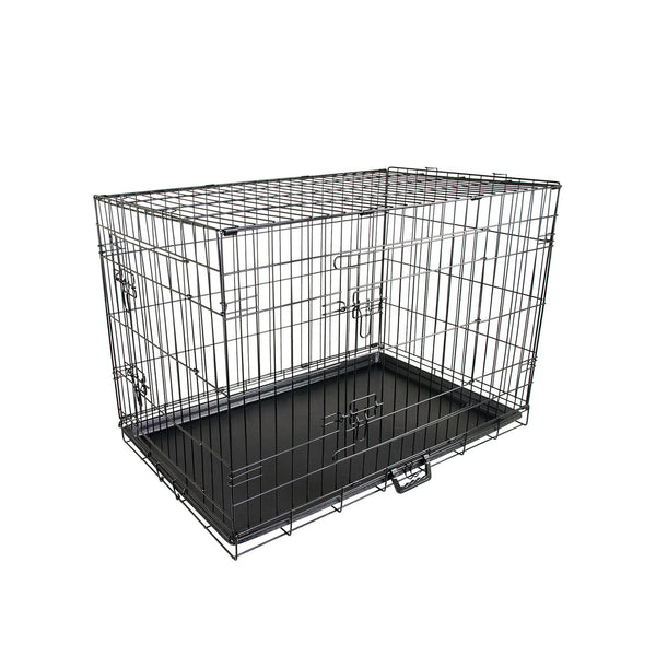  Wire Dog Cage Foldable Crate Kennel 24In With Tray
