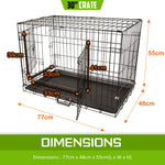Wire Dog Cage Foldable Crate Kennel 30In With Tray