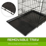 Wire Dog Cage Foldable Crate Kennel 42In With Tray
