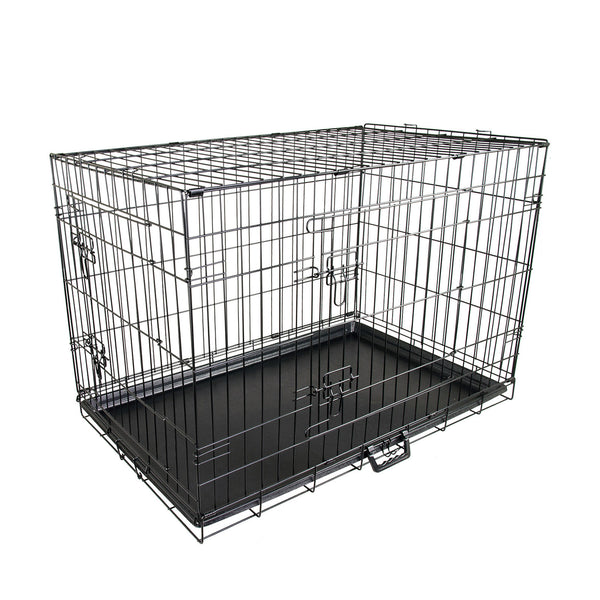 Wire Dog Cage Foldable Crate Kennel 48In With Tray