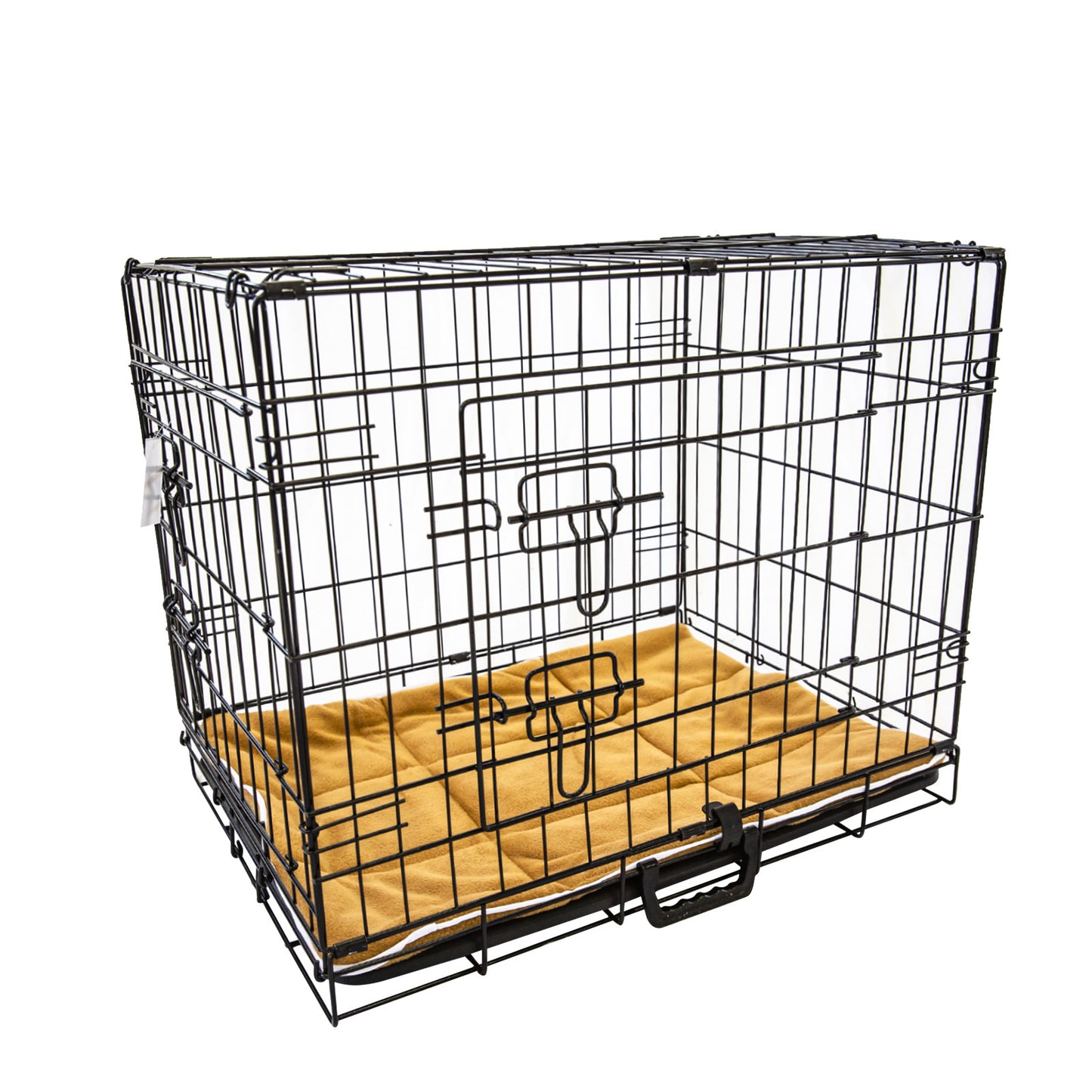 Foldable 42in Wire Dog Crate w/ Tray & Cushion Mat