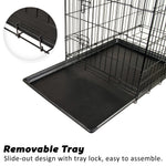 Wire Dog Cage Foldable Crate Kennel 48In With Tray + Cushion Mat Combo