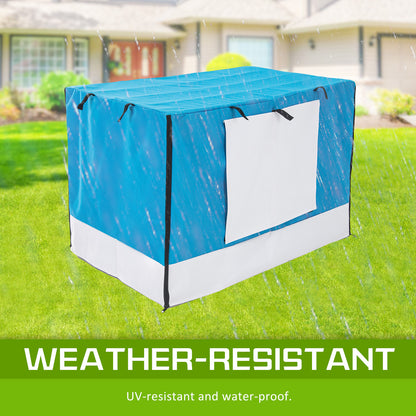 Foldable 42in Wire Dog Crate w/ Tray & Blue Cover