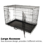 30in Wire Dog Crate w/ Tray, Cushion & Pink Cover