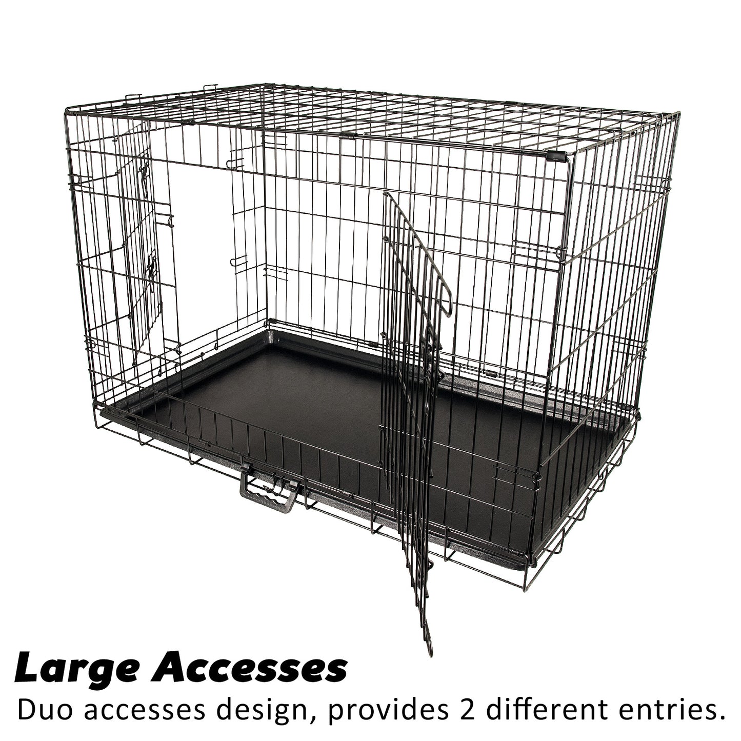 Pink Dog Crate 36in with Tray & Cushion Mat Combo