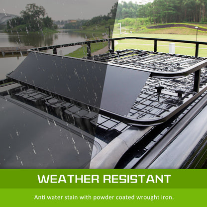 Steel Roof Rack Luggage Carrier Basket 4Wd 121Cm Black