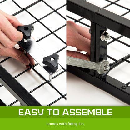 Steel Roof Rack Luggage Carrier Basket 4Wd 121Cm Black