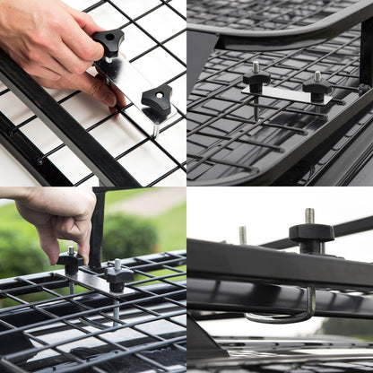 Steel Roof Rack Luggage Carrier Basket 4Wd 121Cm Black