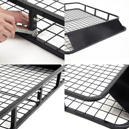 Steel Roof Rack Luggage Carrier Basket 4Wd 121Cm Black