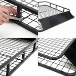 Steel Roof Rack Luggage Carrier Basket 4Wd 121Cm Black