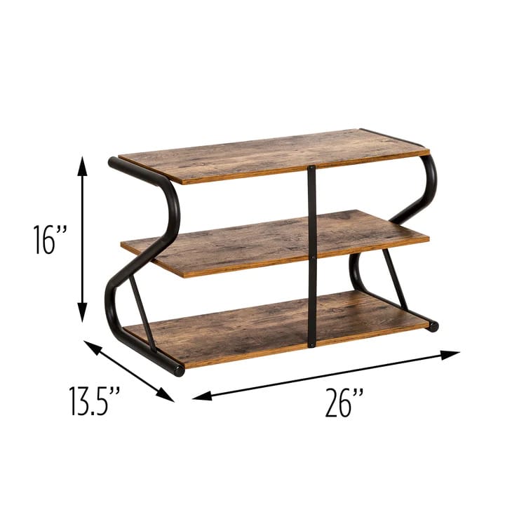 Shoe Rack 3 Tier Black Frame