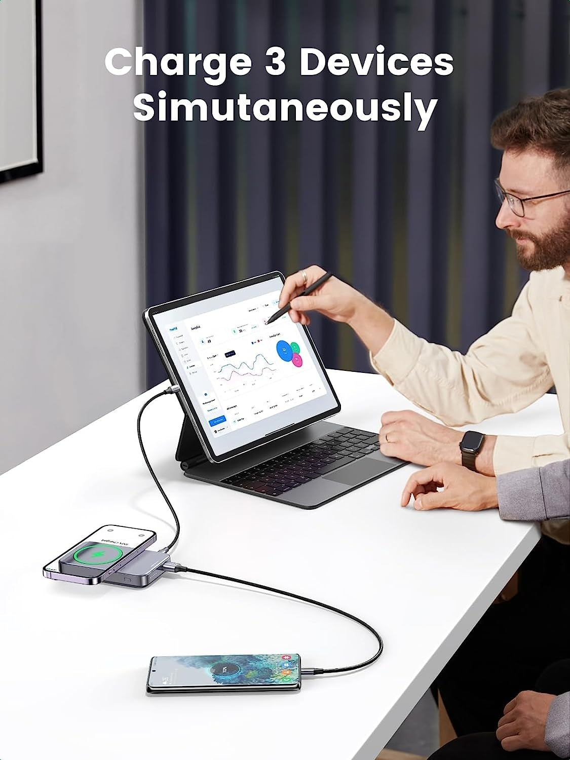 10000Mah Magnetic Wireless Power Bank (Sapce Gray)
