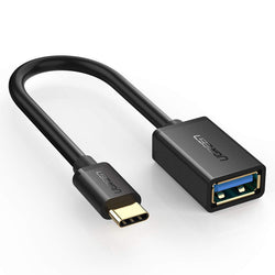 Usb Type-C Male To Usb 3.0 Type A Female Otg Cable - Black 15Cm (30701)