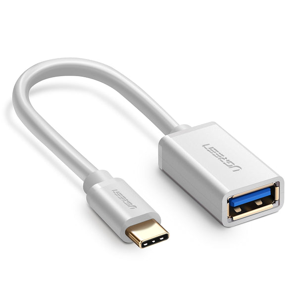  UGreen USB Type-C Male to USB 3.0 Type A Female OTG Cable 15cm - White 30702