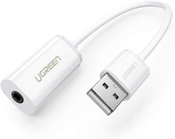 Usb A Male To 3.5 Mm Aux Cable (White)