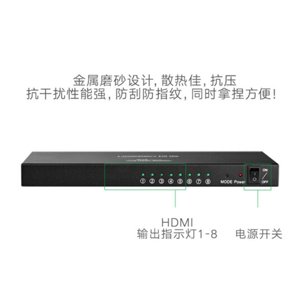 1 X 8 Hdmi Amplifier Splitter - Black (40203)