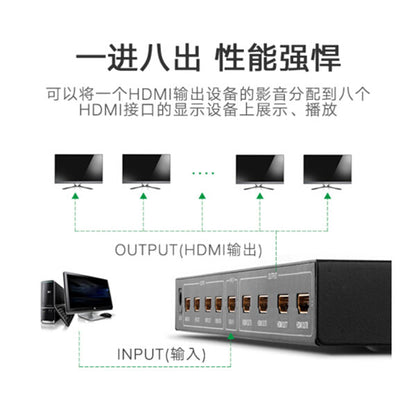1 X 8 Hdmi Amplifier Splitter - Black (40203)
