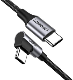 Usb-C To Angled Usb2.0-C Round Cable, 1M (Gray Black)