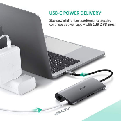 Type C 8 In 1 Multifultion Adaptor Vga/Usb3.0 X 3/Sd/Tf/Typec Pd Protoca