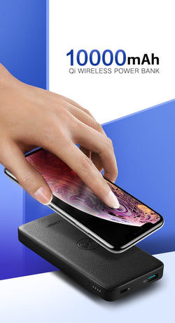 10000Mah  Power Bank  With 10W Qi Wireless Charging Pad - Black 50578
