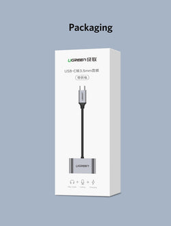 Typec To 3.5Mm Audio + Typec Female Adapter Aluminium 50596