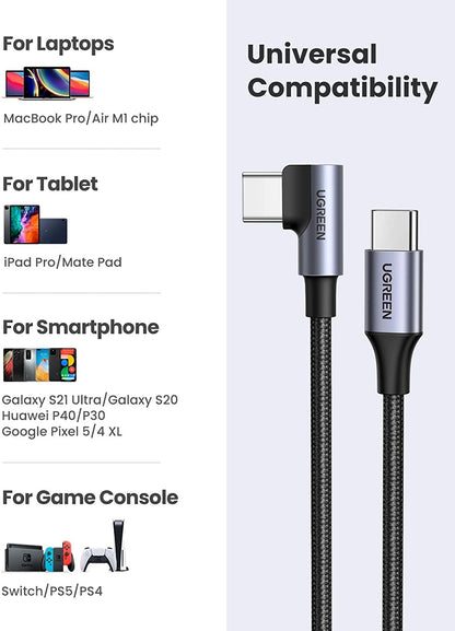 80714 Usb-C 2.0 To Angle Usb-C Cable Black 3M